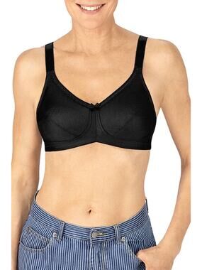Amoena Rita Black Unlined Bra Size 34D NWT